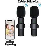 Buğz Type-C Çiftli Kablosuz Yaka Mikrofonu Seti - Youtube, Tiktok, Vlog ve Canlı Yayınlar Için Telef