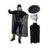 Buğz V For Vendetta Maskesi Şapka Pelerin Seti