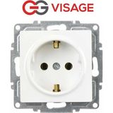 Buğz Visage Beyaz Topraklı Priz Çerçevesiz - Priz ve Anahtar Için Uyumlu Çerçeve