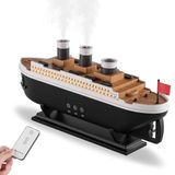 Buhar Makinesi Aromaterapi Difüzörü Titanic Gemi Tasarımlı Hava Nemlendirici, Buharlı Nemlendirici, Renkli Işık Modlu Uzaktan Kumandalı Oda Nemlendirme Cihazı, Ev Ofis İçin Uygun