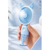 Buhar Üflemeli 3 MODLU Şarjlı El Fanı Seyahat Masaüstü Vantilatör Taşınabilir Mini Fan Mavi F830