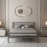 Buhara Çift Kişilik Metal Ferforje Karyola - Gri - 140 x 190 cm