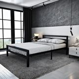 Buhara Çift Kişilik Metal Ferforje Karyola - Siyah - 140 x 200 cm