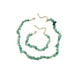 Buhara Stone AVENTURİN KIRIKTAŞ KOLYE VE BİLEKLİK SET