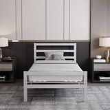Buhara Tek Kişilik Metal Ferforje Karyola - Beyaz - 90 x 190 cm