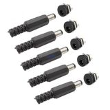 Buharaelektronik Dc Şase 2.5Mm Somunlu Ø12Mm Dişi Ve Erkek Jak Fiş 5Li Takım Set