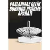 Buharda Pişirme Haşlama Aparatı Açılır Kapanır Paslanmaz Çelik Sebze Haşlama - Ahşap