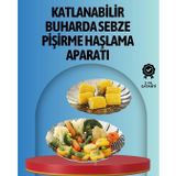Buharda Pişirme İçin Paslanmaz Çelik Sebze Sepeti – Tüm Tencerelere Uyumlu, Kolay Temizlik