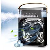 Buharlı Hava Soğutucu, 26X19x8 Cm Taşınabilir Portatif Klima, 600 Ml, Mobil Sulu Klima, 3 Rüzgar Hızı, 3 Sis Modu, Buzlu Vantilatör 5 Sprey Delikli İle Renkli Led Işıklı- K27 [Enerji Sınıfı A
