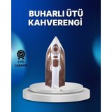 Buharlı Ütü 2200W Kireç Önleyici Self Clean Damlatmaz Kahverengi Nemere - Renkli