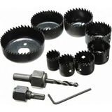 Buhat Buat Panç Yuvarla Metal Ahşap Daire Delme Delik Açma TR-6587452 11 Parça