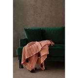 Buhur %100 Pamuk Koltuk Şalı Pembe / Gri 130x170 - Açık Pembe - 130 x 170 cm