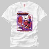 Built By Crazy Portal To The Cat Dimension Unisex Tişört - Beyaz