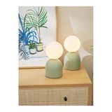 Buiva Modern Abajur Mint Green Beyaz Glop Camlı Masa Lambası