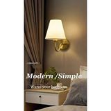 Buiva Modern Aplik Beyaz Abajur Gold Gövde Elektrik İle Çalışır