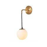 Buiva Modern Jerry Duvar Sarkıt Pilli Aplik Glop Beyaz Camlı Aplik Kablosuz Tak Çalıştır Eskitme Gold Sarı Altın