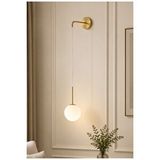 Buiva Modern Jerry Duvar Sarkıt Pilli Aplik Glop Beyaz Camlı Aplik Kablosuz Tak Çalıştır Eskitme Gold Sarı Altın