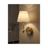 Buiva Modern Kablosuz Duvar Aplik Lampe Pilli Aplik Eskitme Gold Pil İle Çalışır Krem Abajur Altın