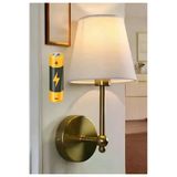 Buiva Modern Kablosuz Duvar Aplik Lampe Pilli Aplik Eskitme Gold Pil İle Çalışır Krem Abajur