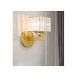 Buiva Modern Kare Kristal Taşlı Pilli Aplik Kablosuz Tak Çalıştır Duvar Apliği Eskitme Gold Sarı