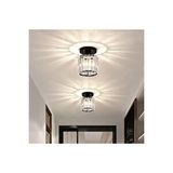 Buiva Modern Luxury Plafonyer Tavan Kristal Taşlı Avize Hol Antre Avize Siyah