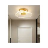 Buiva Modern Plafonyer Lotus Tekli Tavan Avize French Gold Sarı Power Led Avize Warm White