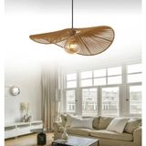 Buiva Modern Tasarım Hasır Avize Rattan Boheme Avize Sarkıt 40 cm Çap - Bej