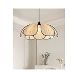 Buiva Modern Tasarım Rose Çiçek Sarkıt Avize Rattan Boheme Salon Oturma Odası Mutfak Avizesi Krem