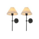 Buiva Modern Tasarım Umbrella Aplik 2 ADET Eskitme Gold Gövde Krem Abajur Şapka Elektrikle Çalışır