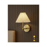 Buiva Modern Tasarım Umbrella Pilli Aplik Pileli Krem Abajur Kablosuz Tak Çalıştır Eskitme Gold Sarı