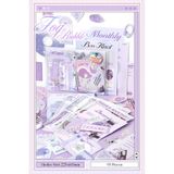 Buka Shops Journal ve Scrapbook Seti - 101 Parça Mor Coquette Tavşan Temalı Sticker ve Kağıt Kiti