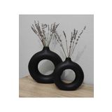 bukalemumcandle Dekoratif Yuvarlak Vazo 2'li Set- Obje Renk Siyah TYC00408519684