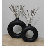 Bukalemun Candle Dekoratif Yuvarlak Vazo 2'Li Set- Obje Renk Siyah Tyc00408519684