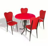 Buket - Aşk-I Derun Mutfak Masa Takımı - Yuvarlak 80Cm Çap (Werzalit, Wermodin Ve Allzalit Tabla) - Kırmızı-Kırmızıderi