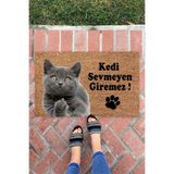 Buket Home Kedi Sevmeyen Giremez Kapı Önü Paspası Dekoratif Kapı Paspası Dış Mekan Paspas Ev Içi Paspası
