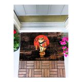 Buket Home Ninja Kedi Kapı Önü Paspası Dekoratif Kapı Paspası Dış Mekan Paspas Ev Içi Paspası