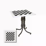 Buket Kare Esb Masa 80X80cm - (Werzalit, Wermodin Ve Allzalit Tabla) - Satranç Beyaz