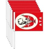 Buket Sopalı Küçük (Çıtalı - (12*22,5 cm ) Kağıt Bayrak Atalı 20 Adet