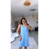 Buket Teke Bebe Mavi Kalın Askılı Basic Modal Elbise