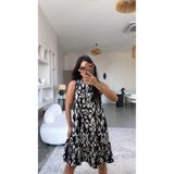 Buket Teke Etnik Desenli Eteği Fırfırlı Bürümcük Elbise