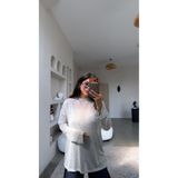 Buket Teke Gri İnce Transparan Merserize Tunik Boy Triko