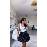 Buket Teke Siyah Puantiyeli Balon Şort Etek