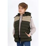 Buket Tekstil Haki Erkek Çocuk Çift Renk Ekstra Elyaf Dolumlu Şişme Yelek 12 yaş