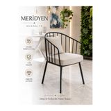 Buketim Mobilya Mozaik Bukle Kumaş Metal Ayaklı Modern Balkon Mutfak Sandalyesi
