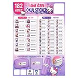 Buki'nin Atölyesi İsme Özel Okul Etiketi Kalem Defter Etiketi Sticker Kız Erkek Çocuk HELLO KITY Temalı Isim Etiketi