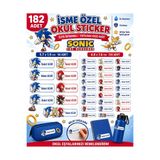 Buki'nin Atölyesi İsme Özel Okul Etiketi Kalem Defter Etiketi Sticker Kız Erkek Çocuk SONIC Temalı Isim Etiketi