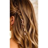 Bukiro Saç Tinseli Doğal Taşlı İnci Detaylı El Yapımı Saç Aksesuarı Bohem Festival Saç Süsü Hair Tinsel Fairy Hair
