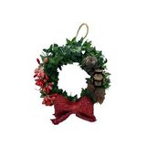 BUKIRO Yılbaşı Kapı Süsü Kapı Çelengi Yılbaşı Kokinalı Kozalaklı Çelenk Fiyon Kapı Süsü El Yapımı (13x13 cm)