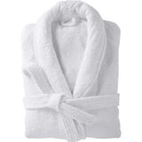 Bukle Bornoz, Şal Yaka Bornoz ,%100 Pamuklu Kadın / Erkek Unisex Bornoz - 2XL - Beyaz