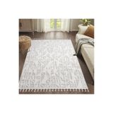 Bukle11883 Bej Yumuşak Dokulu Halı Kilim Salon Mutfak Koridor Kesme Yolluk Dokuma Makine Halısı Beyaz